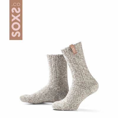Socks - Socks - Originals, medium, beige wool, cameo brown, 37-41 - SOXS.CO