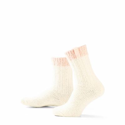 Socks - Socks - Originals, medium, bi-colour, off-white - pink wool, pearl blush, 37-41 - SOXS.CO