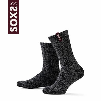 Socks - Socks - Originals, medium, dark grey wool, Windsor wine, 47-53 - SOXS.CO