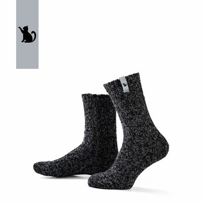 Chaussettes - Chaussettes - Originals, moyennes, laine gris foncé, cool cat, 37-41 - SOXS.CO