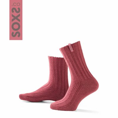 Chaussettes - Chaussettes - StreetWear, moyen, laine bordeaux, brume marron, 37-41 - SOXS.CO