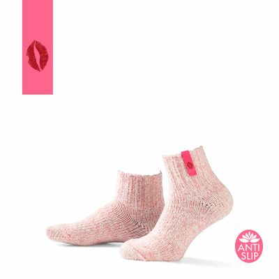 Socks - Socks - Originals, non-slip, low pink wool, lipstick red, 37-41 - SOXS.CO