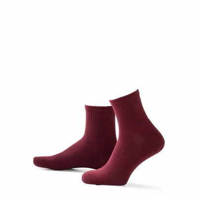 Socks - Socks - Sport, Pilates non-slip, low, burgundy, non-slip, 37-41 - SOXS.CO