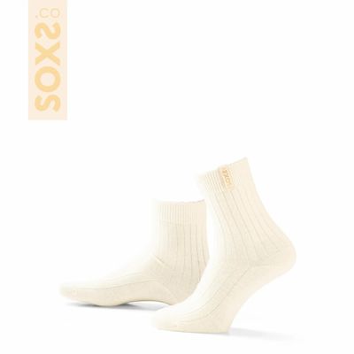 Socks - Socks - FineWool, medium, off-white wool, marshmallow, 37-41 - SOXS.CO