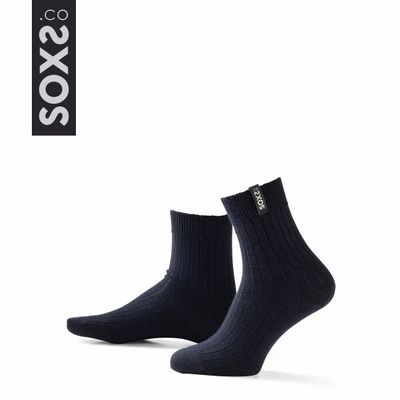 Chaussettes - Chaussettes - FineWool, moyen, laine bleu marine, bleu monaco, 42-46 - SOXS.CO