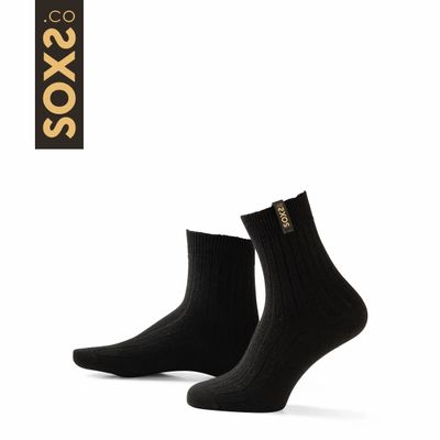 Socks - Socks - FineWool, medium, black wool, salute, 47-51 - SOXS.CO