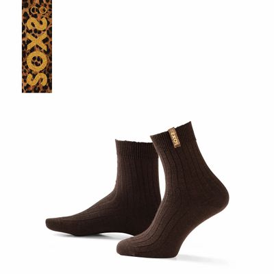 Socks - Socks - FineWool, medium, beige wool, pantera oro, 37-41 - SOXS.CO