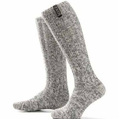 Chaussettes - Chaussettes - Originals, hauteur genou, laine grise, noir jais, 34-36 - SOXS.CO