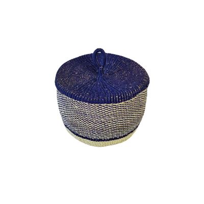 Corbeilles - Nunya Panier à couvercle | Panier de rangement petit | Bleu - SOLOKO