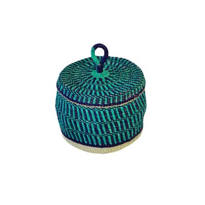 Corbeilles - Nunya Panier à couvercle | Panier de rangement petit | Turquoise - SOLOKO