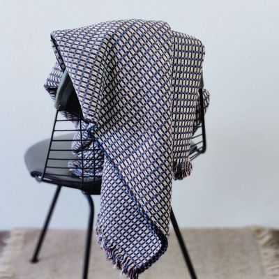 Throw blankets - Handwoven Blanket | Ability Skyblue Brown | Handmade Throw | Kente - SOLOKO