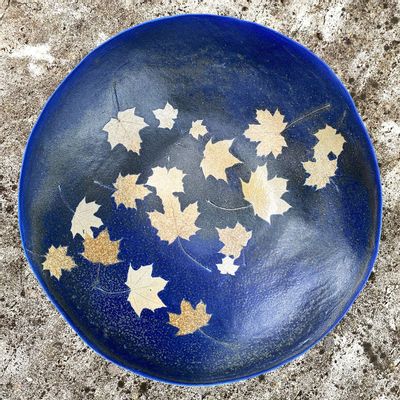Objets de décoration - Très grande coupe érable sur ciel de nuit - CÉRAMIQUE HELENE RAYMOND
