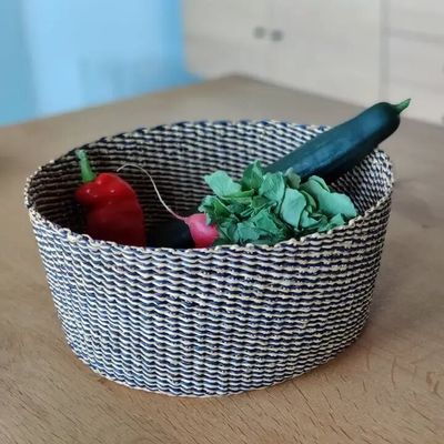Corbeilles - Venyo High - Panier de table tissé | Panier à fruits + à pain | Bleu - SOLOKO