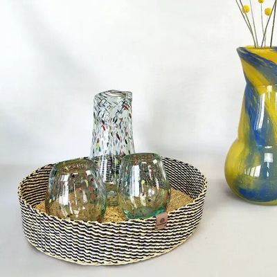 Corbeilles - Venyo Low - Panier de table | Plateau & panier de service | Bleu - SOLOKO