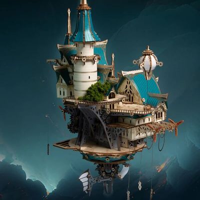 Gifts - Fantasy Steam Castle - White/Blue - VCL CORP