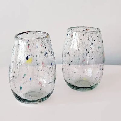 Verres - Verre à boire ovale | Verre recyclé | Verre soufflé à la bouche - SOLOKO
