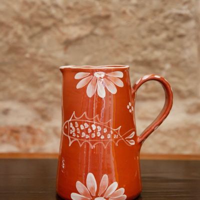 Carafes - Anthologist Ceramic Water Jug Red Clay, Psari - ANTHOLOGIST