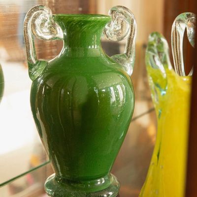 Vases - Blown Glass Amphora Vase, Green - ANTHOLOGIST