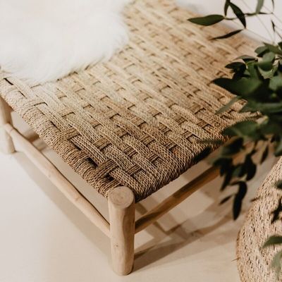 Bancs - Banc en bois tressé en feuille de palmier – 190 cm | Cosydar Déco - COSYDAR-DECO