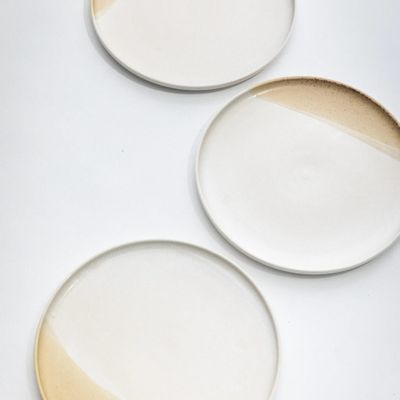 Assiettes au quotidien - Assiette Tuntu Blanc naturel Marron clair 25 cm - PENTIK