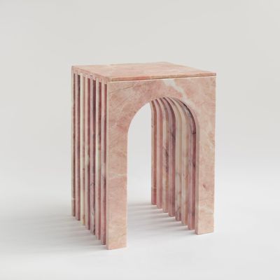 Coffee tables - "BALANCE" PINK MARBLE SIDE TABLE - KIWANO CONCEPT