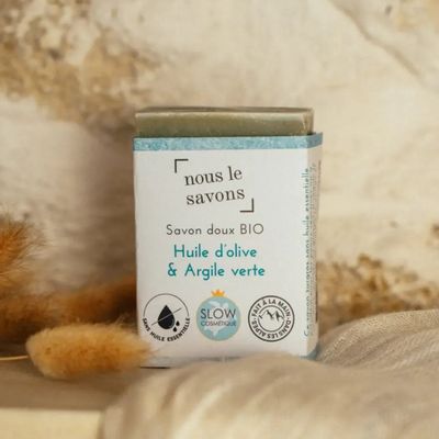 Cosmétiques - Savon bio doux - Huile d'olive & Argile verte - NOUS LE SAVONS