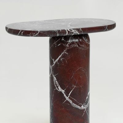Coffee tables - “BOLD” ROSSO LEVANTO MARBLE SIDE TABLE - KIWANO CONCEPT
