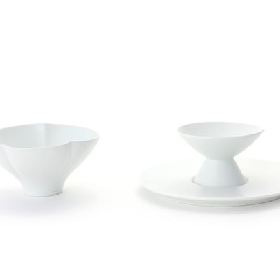 Platter and bowls - [KWANGJUYO] Wolbaek Series, white porcelain - KWANGJUYO