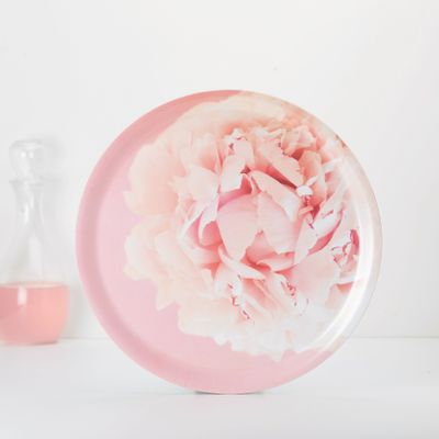 Plateaux - Plateau de service rond en bois - Pivoine 38 cm - MONBOPLATO