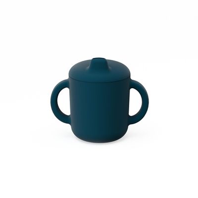 Repas pour enfant - Tasse à bec en silicone avec poignées - Blue Abyss - EKOBO