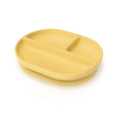 Children's mealtime - Silicone Divided Plate with suction foot - Mimosa - EKOBO