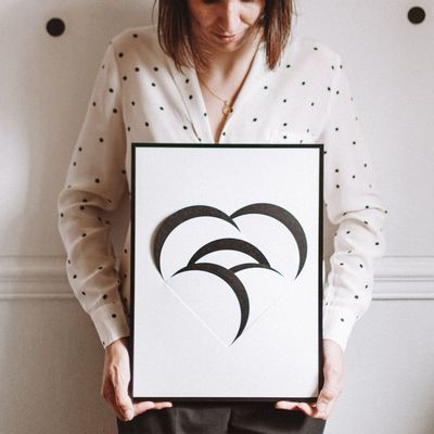 Gifts - HEART OISO® participatory chalkboard - White - With frame - OISO