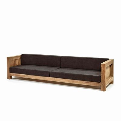 Chairs - Square chair triple natural teak outdoor - SEMPRE IN & OUTDOOR LIVING BV
