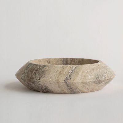 Platter and bowls - SILVER TRAVERTINE ECLIPSE - KIWANO CONCEPT