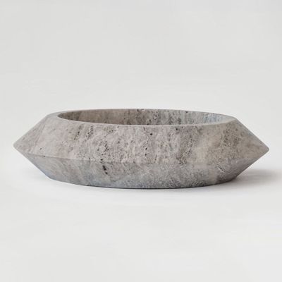 Plats et saladiers - SILVER TRAVERTINE ECLIPSE XL - KIWANO CONCEPT