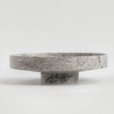 Platter and bowls - SILVER TRAVERTINE NARROW BOWL XL - KIWANO CONCEPT