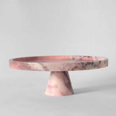 Platter and bowls - PINK MARBLE CAKE STAND - KIWANO CONCEPT