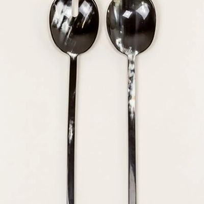 Kitchen utensils - Baguette black and white horn long salad server - L INDOCHINEUR X RIVÊT