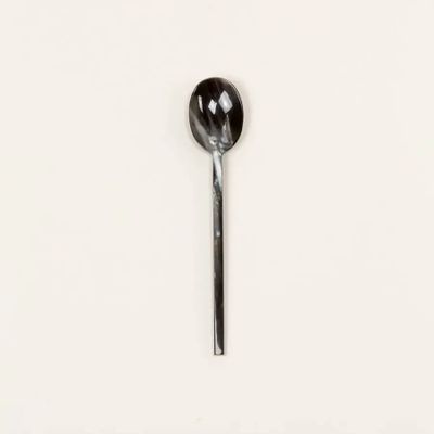 Kitchen utensils - Set of 6 Baguette dessert spoons in black and white horn - L INDOCHINEUR X RIVÊT