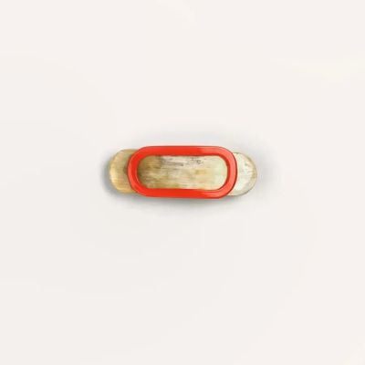 Barrettes - Barrette en corne blonde et laque orange - L INDOCHINEUR X RIVÊT