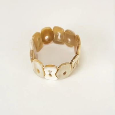 Bracelets - Elastic bracelet Fluor made of blond horn - L INDOCHINEUR X RIVÊT