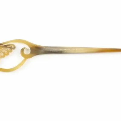 Barrettes - Japanese-style hairpin in plain black horn - L INDOCHINEUR X RIVÊT