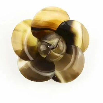 Brooches - Camellia brooch in cow horn - L INDOCHINEUR X RIVÊT