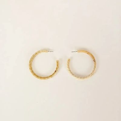 Bijoux - Créoles torsade en corne blonde - L INDOCHINEUR X RIVÊT