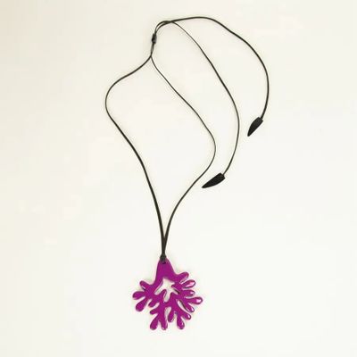 Bijoux - Pendentif grand corail laqué orange - L INDOCHINEUR X RIVÊT