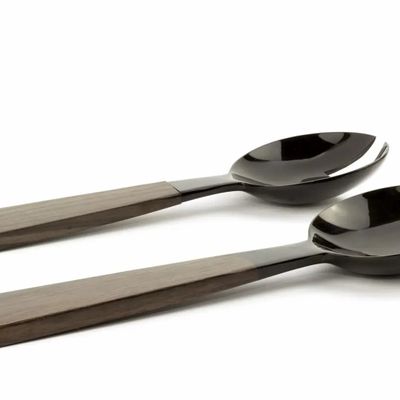 Couverts & ustensiles de cuisine - Grands couverts manche triangle bois laqués rouge - L INDOCHINEUR X RIVÊT