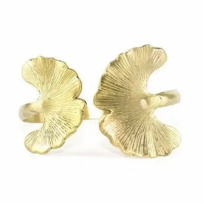 Bracelets - Bracelet ginkgo intérieur en métal argenté - L INDOCHINEUR X RIVÊT