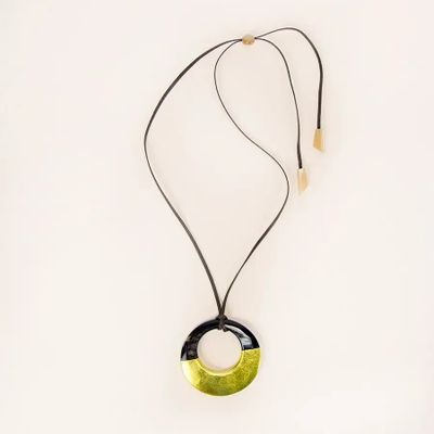 Jewelry - Small gray-blue lacquered irregular pendant - L INDOCHINEUR X RIVÊT