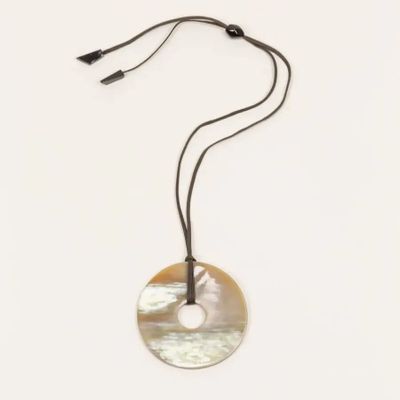 Jewelry - Large flat ring pendant in blond horn - L INDOCHINEUR X RIVÊT