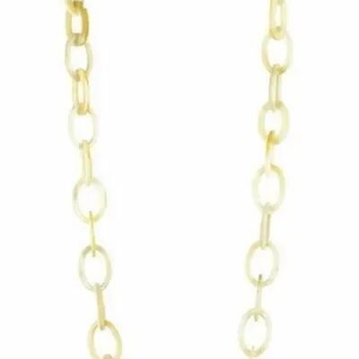 Bijoux - Sautoir anneaux ovales corne blonde - L INDOCHINEUR X RIVÊT